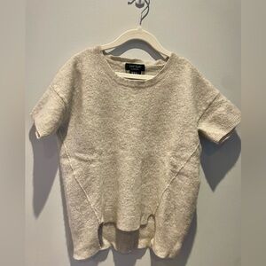 Lord & Taylor 100% Cashmere short sleeved Sweater Top in Cream